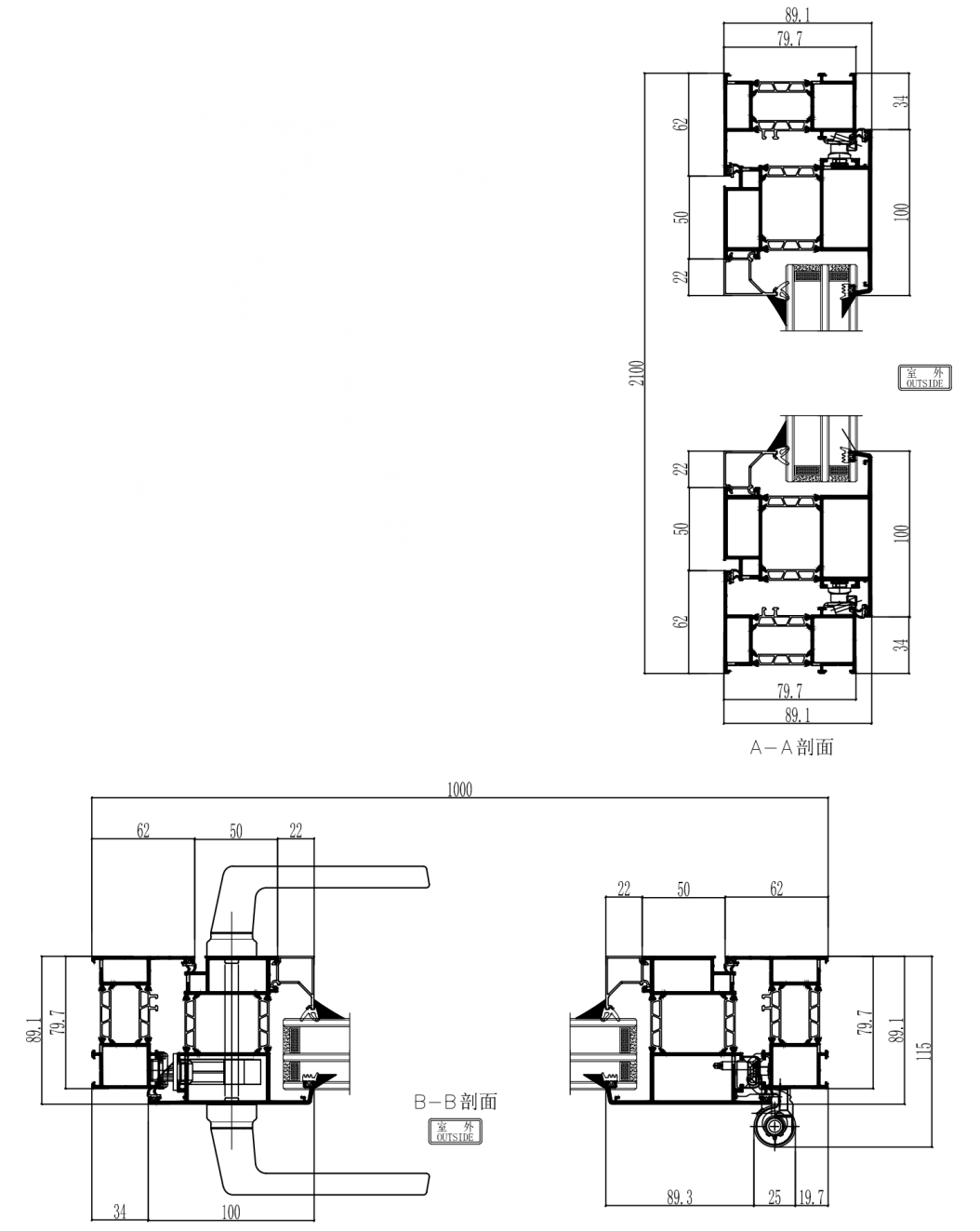 Fixed window detail diagram