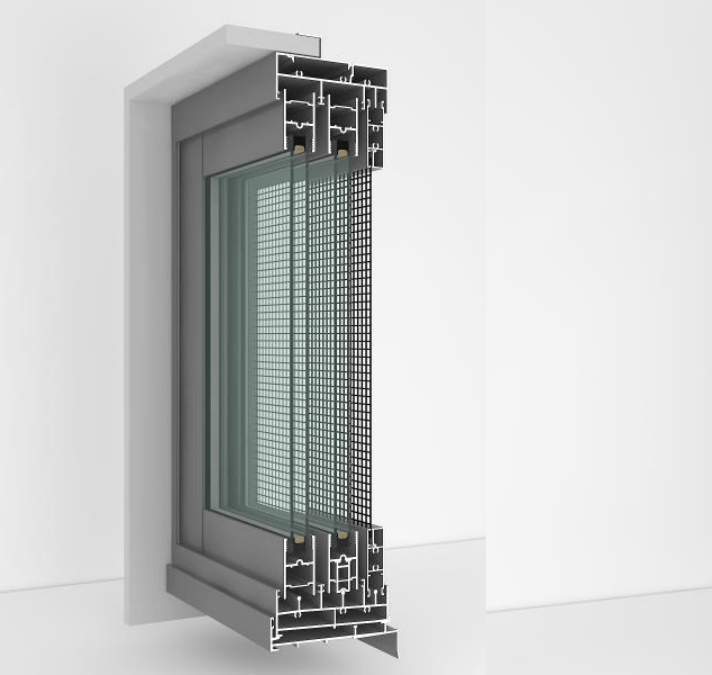 Australian 100 series sliding door with yarn-wood sub-frame 128